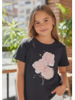 Dievčenské tričko s potlačou a zirkónmi