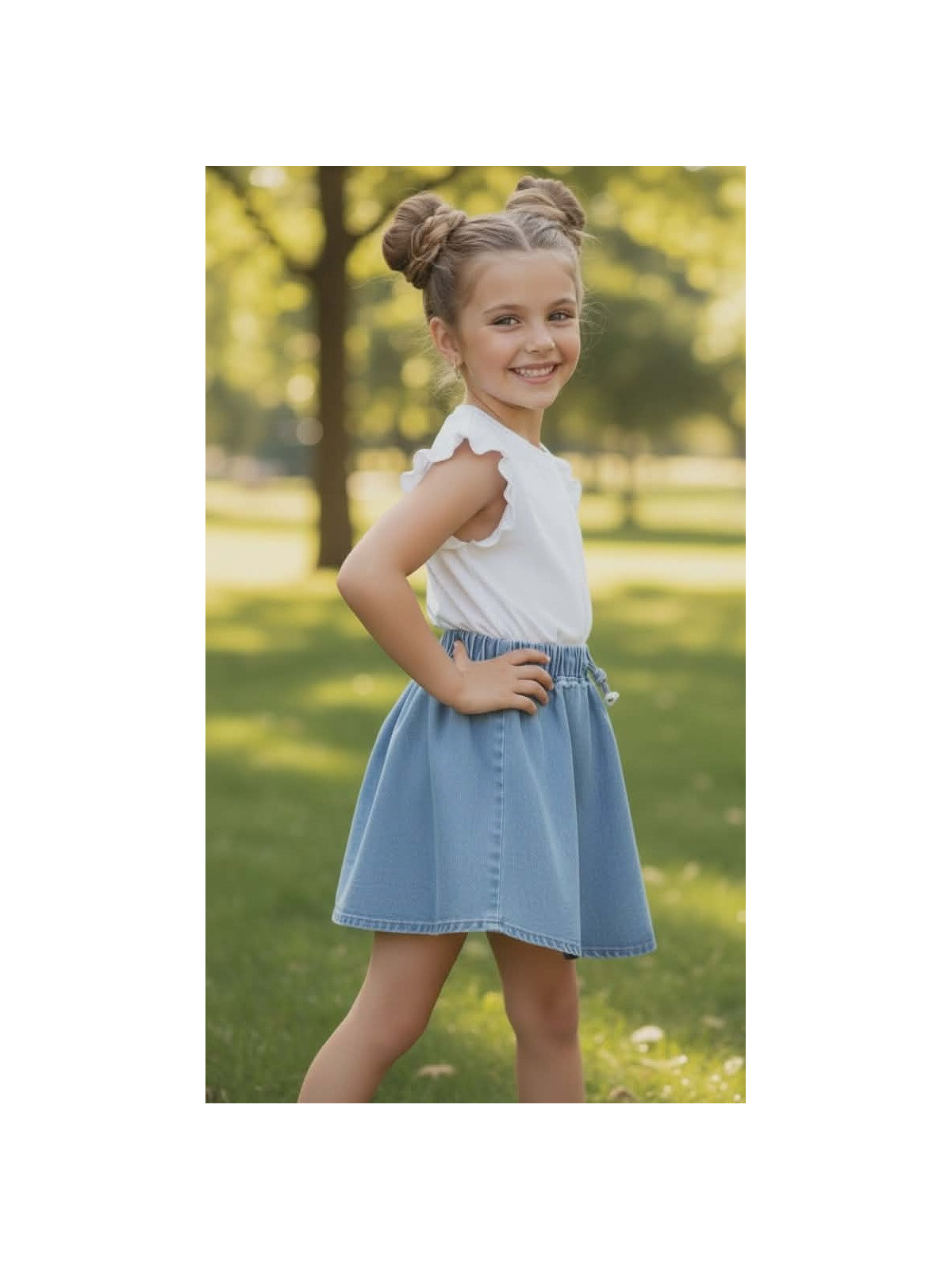 Dievčenské rifľové sukňokraťasy