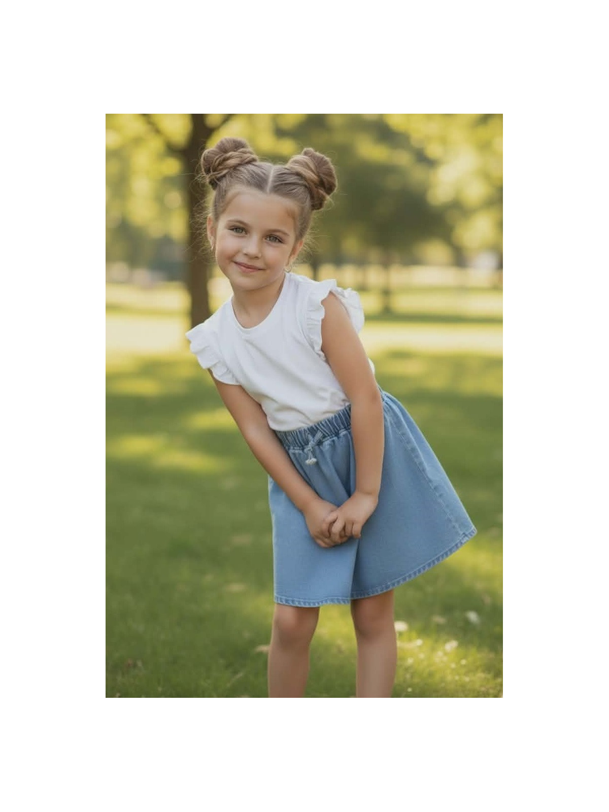 Dievčenské rifľové sukňokraťasy