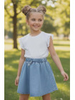 Dievčenské rifľové sukňokraťasy