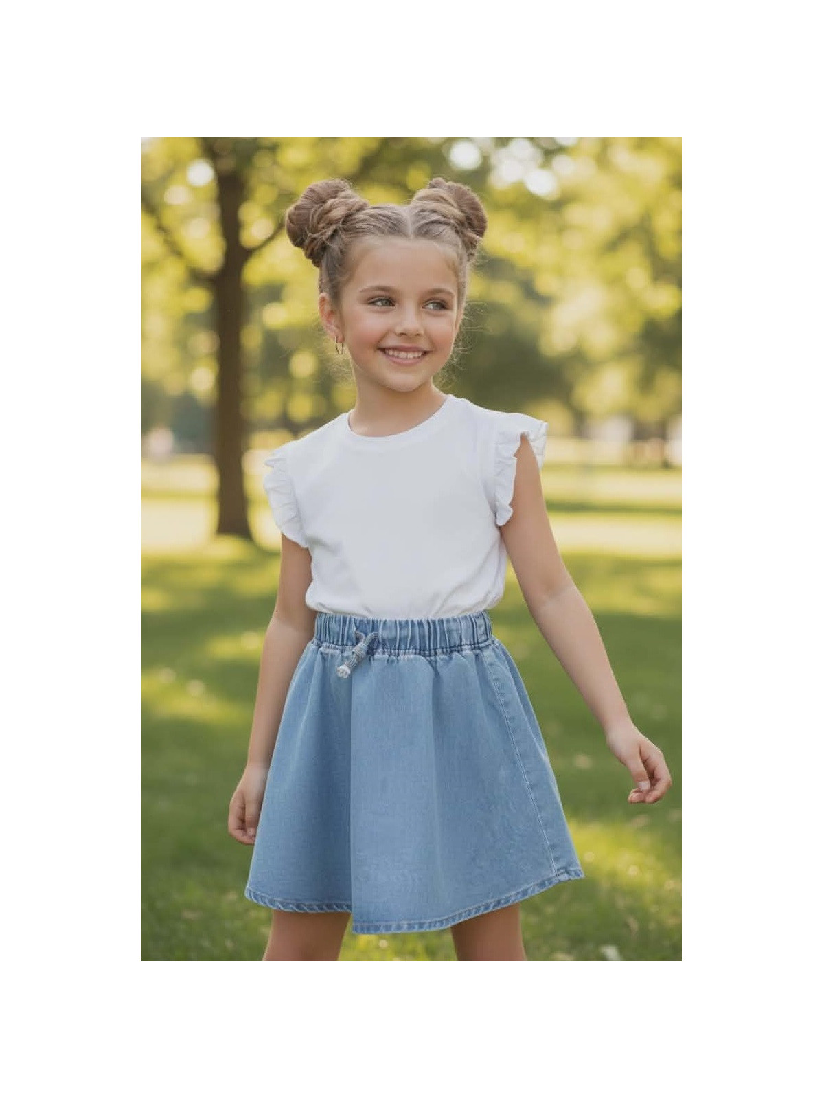 Dievčenské rifľové sukňokraťasy