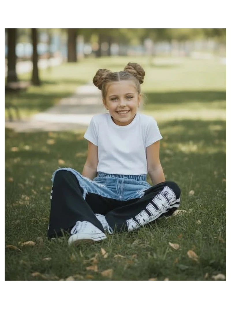 Dievčenské rifle kombinované s teplákovinou