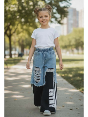 Dievčenské rifle kombinované s teplákovinou