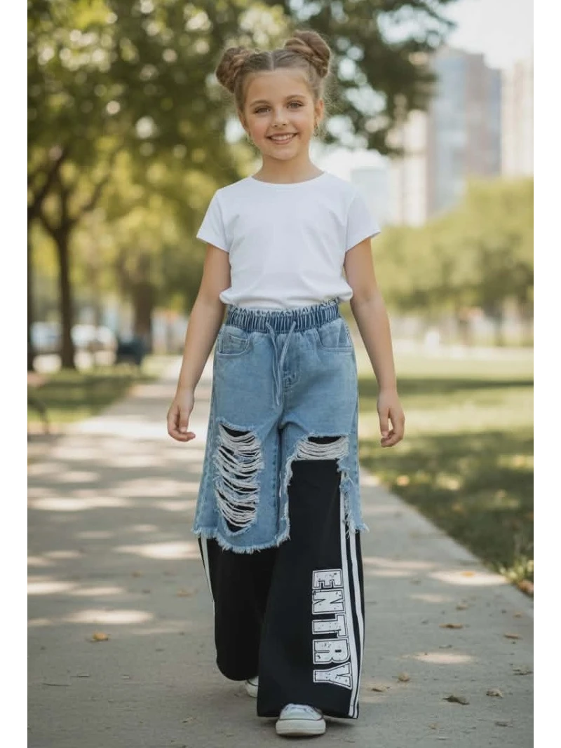 Dievčenské rifle kombinované s teplákovinou