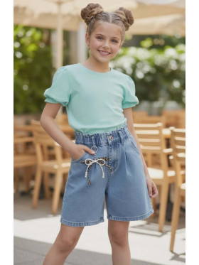 Dievčenské rifľové kraťasy s príveskom