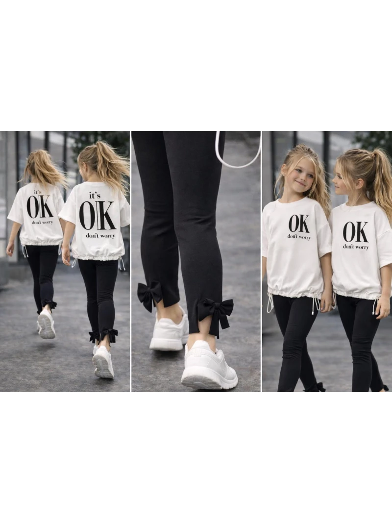 Dievčenské legíny s mašličkou