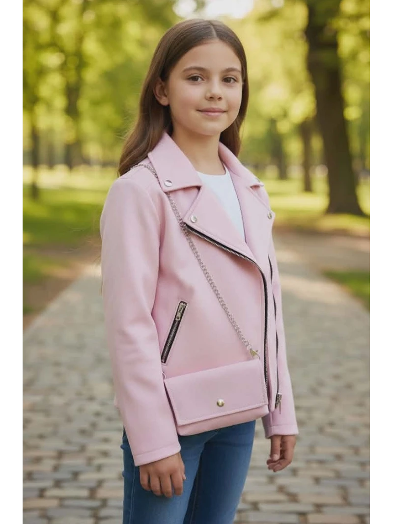 Dievčenská bunda s kabelkou 4 farby