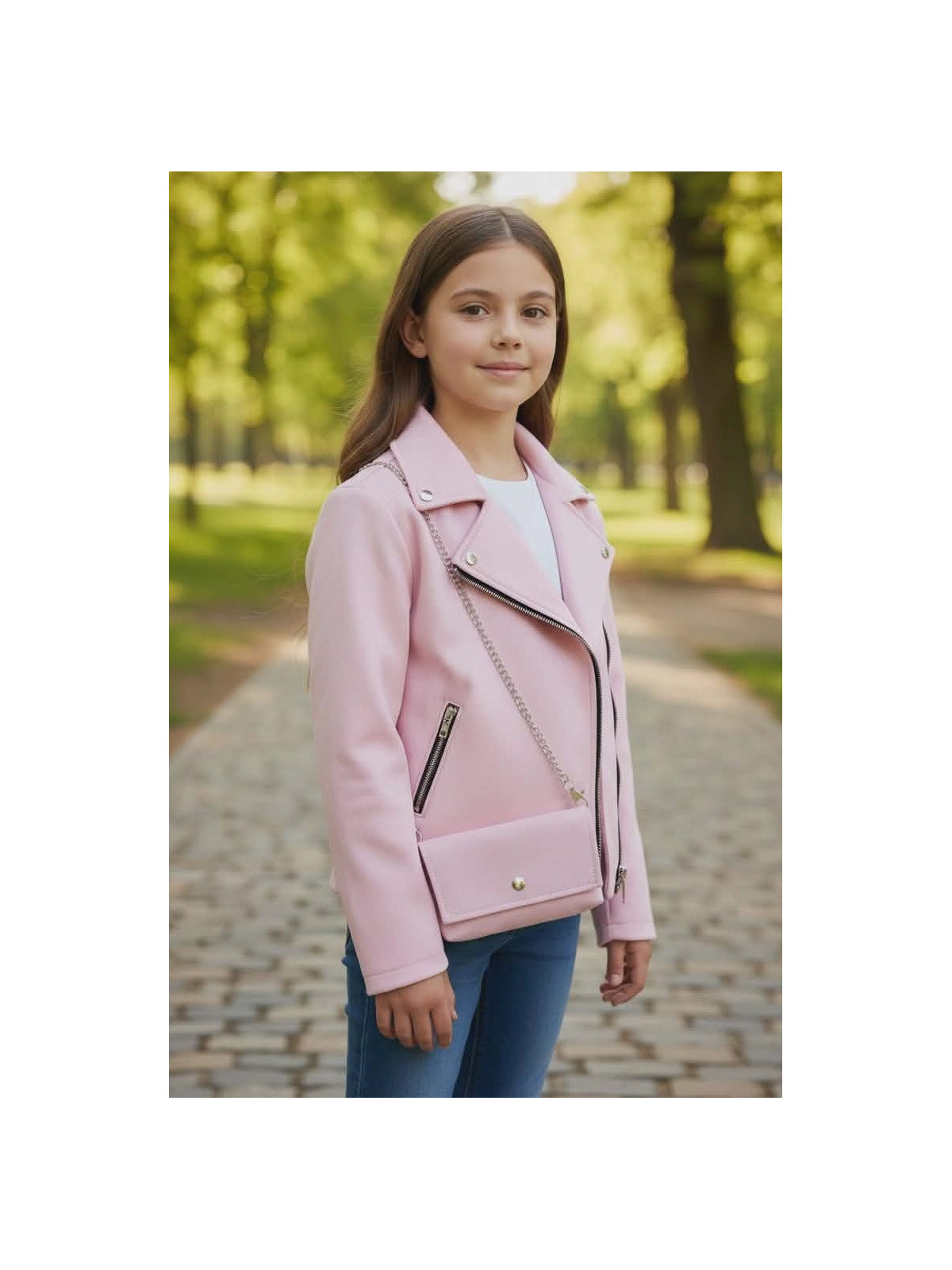 Dievčenská bunda s kabelkou 4 farby