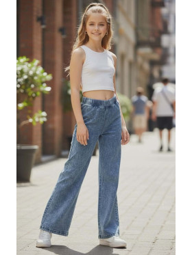 Dievčenské nohavice rifľového vzhľadu