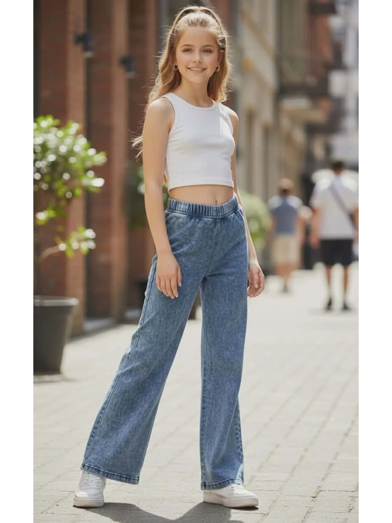 Dievčenské nohavice rifľového vzhľadu