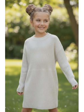 Dievčenské vlnené šaty v dvoch farbách