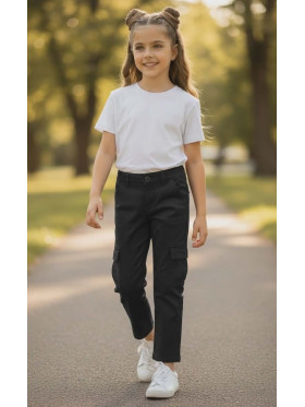 Dievčenské rifľové nohavice kapsáčové