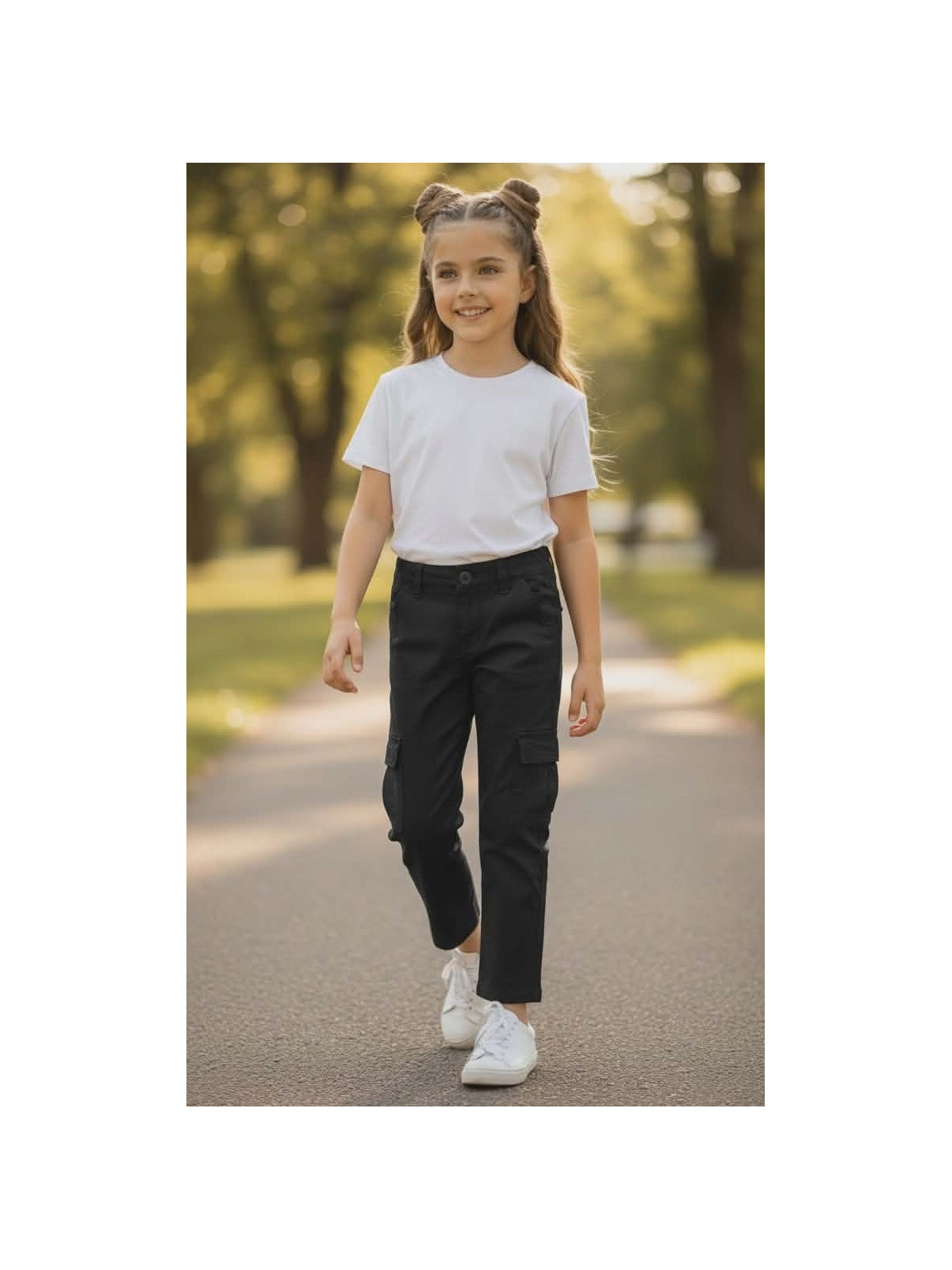 Dievčenské rifľové nohavice kapsáčové