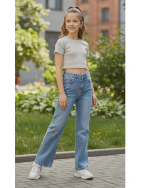 Dievčenské rifle zdobené zirkónmi