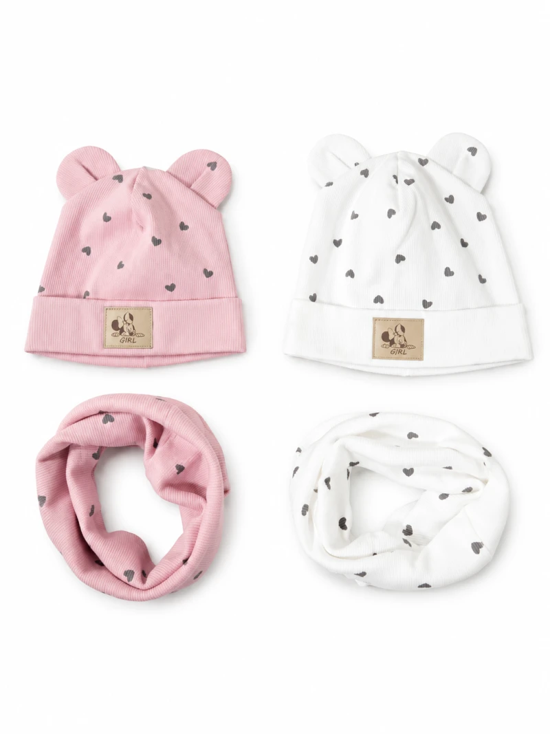 Dievčenský set čiapka a nákrčník Minnie