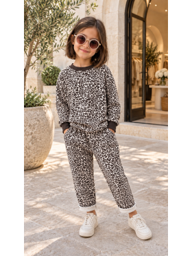 Dievčenské leopardia mikina